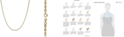Italian Gold Textured Barrel Link 18" Chain Necklace in 14k Gold